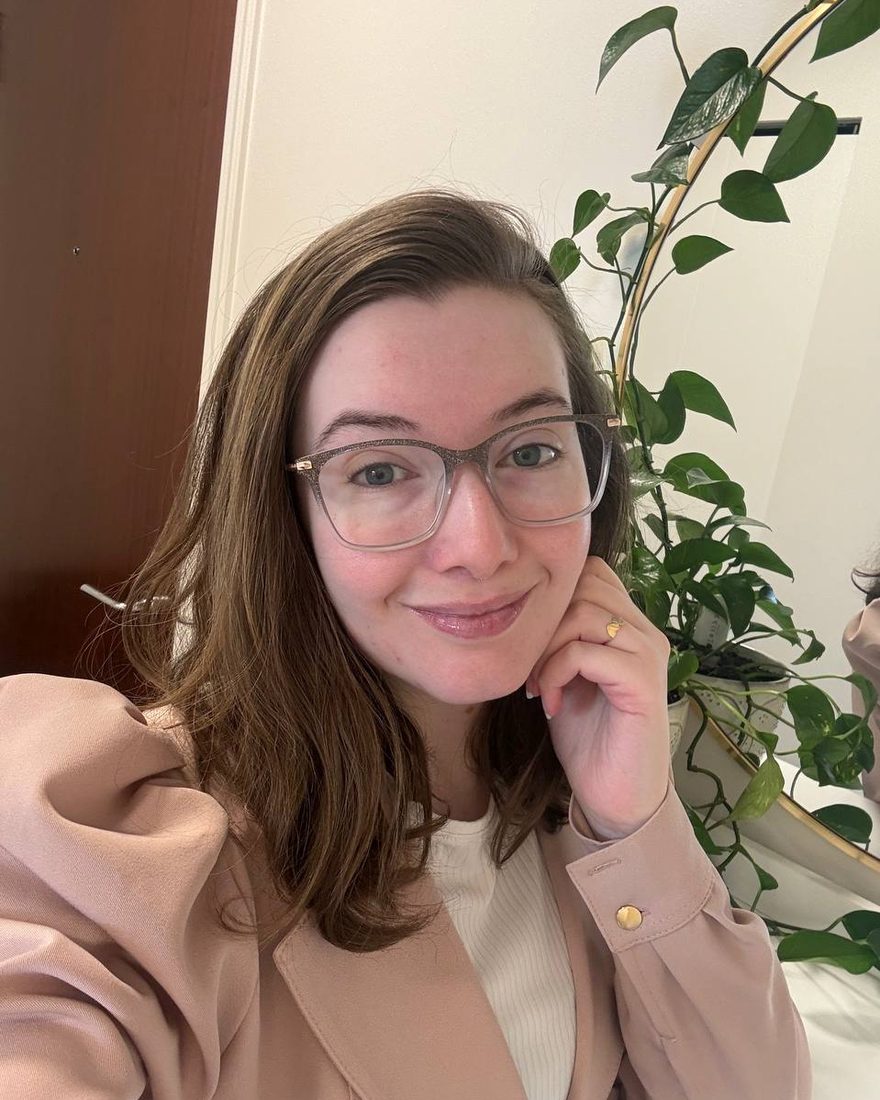 Mylena Merlo in her pink clinic blazer